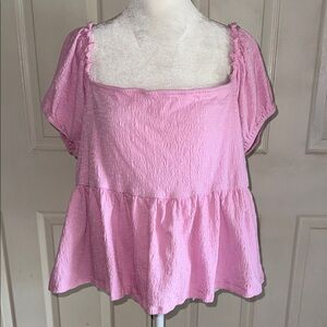 Arula Pink Tie Back Babydoll Top